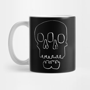 Hand-drawn white double skull Mug